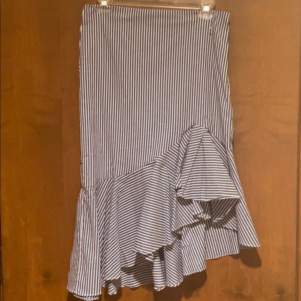 Fit and flare pinstriped skirt